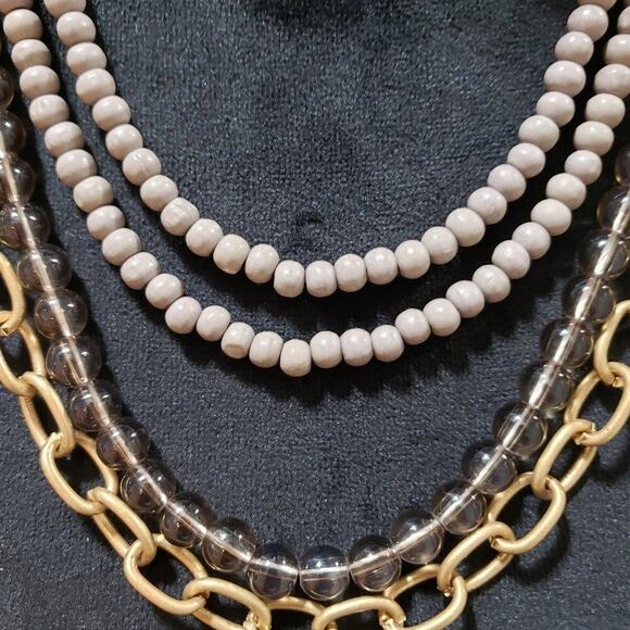 Womens Fashion Multistrand Multicolor Rhinestones Beaded Necklace with Lobster` - Picture 4 of 7